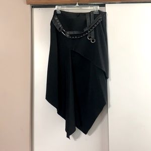European size 46 black asymmetrical skirt